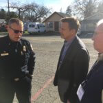 Chief David Hawks with Ray Bizal and Tom Welle of NFPA