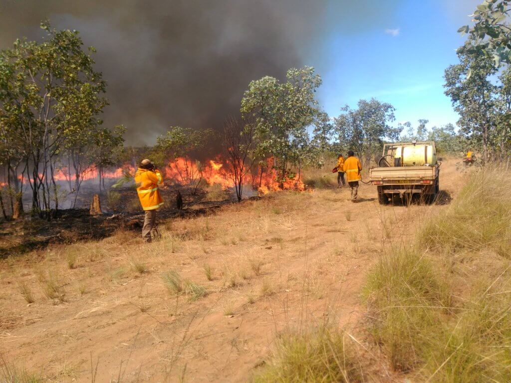 By collaborating with Indigenous ranger groups, Australia can develop economically sustainable long-term solutions to manage bushfire risks and shows what might be possible for other natural hazards such as cyclones and floods. Photo courtesy Waanyi Garawa Rangers (Jimmy Morrison)