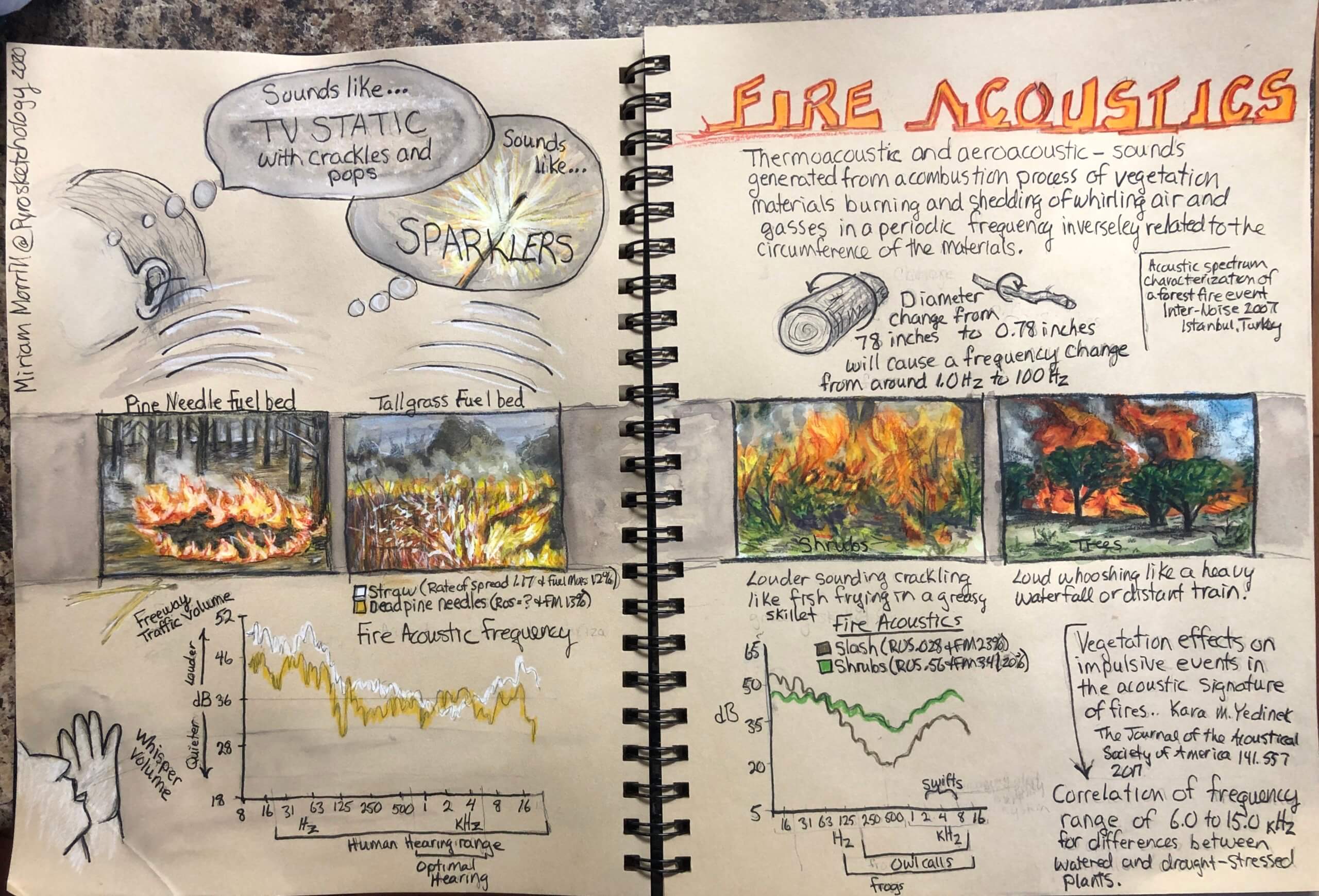 Journaling that enhances sensory observations is a great tool. Create sketches, notes and even icons to help represent what you hear, smell or see.